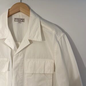 J.Crew Men’s Wallace & Barnes Ripstop Shirt Jacket in White - Medium